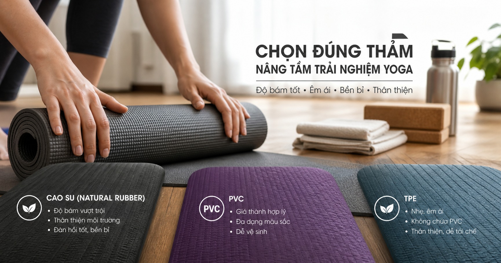 Tất cả những điều cần biết về miếng tập yoga và cách chọn mua phù hợp - image 2 Tất cả những điều cần biết về miếng tập yoga và cách chọn mua phù hợp - image 2