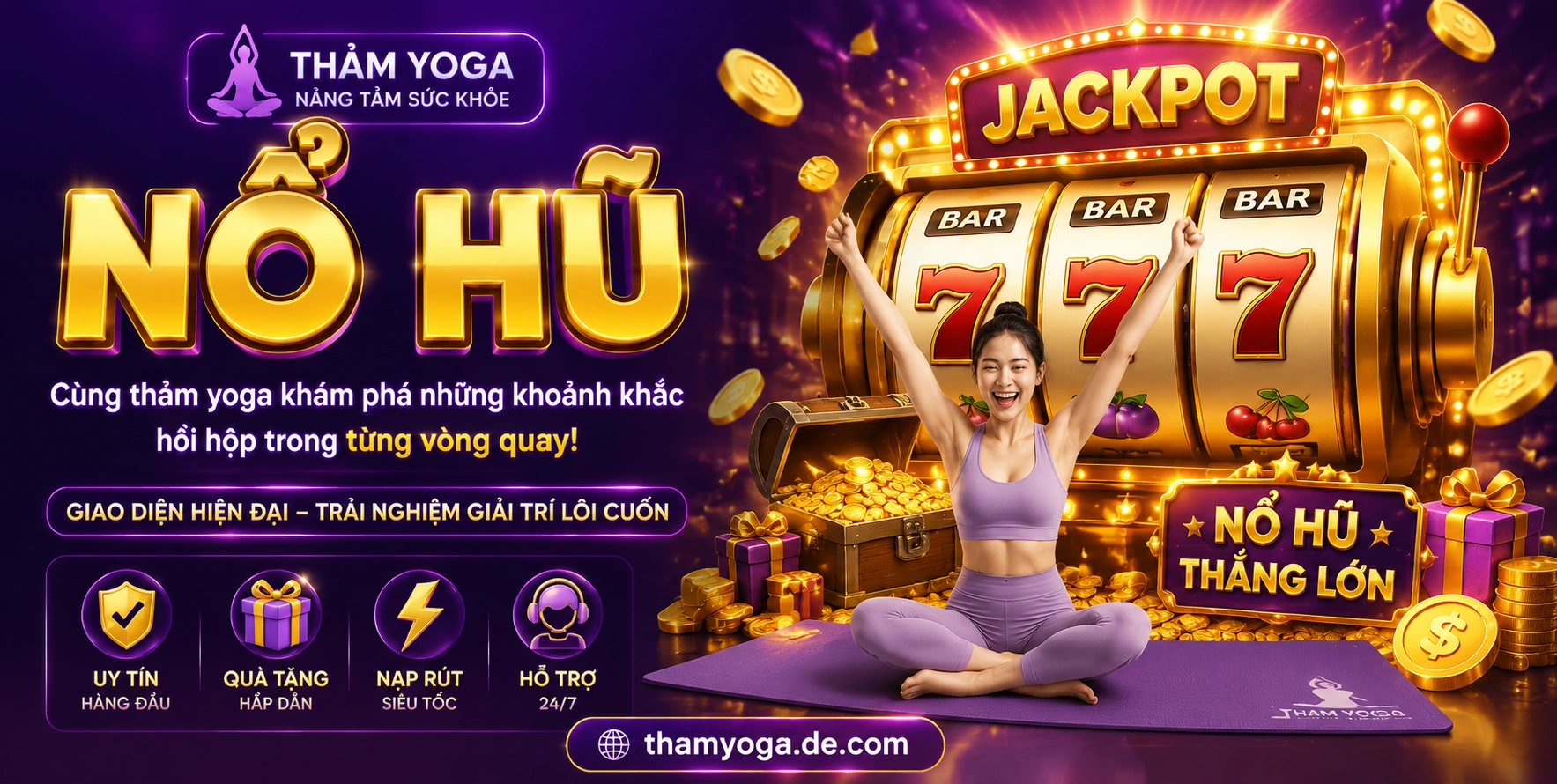 Màn hình slot hiển thị biểu tượng thưởng và giao diện quay dễ theo dõi